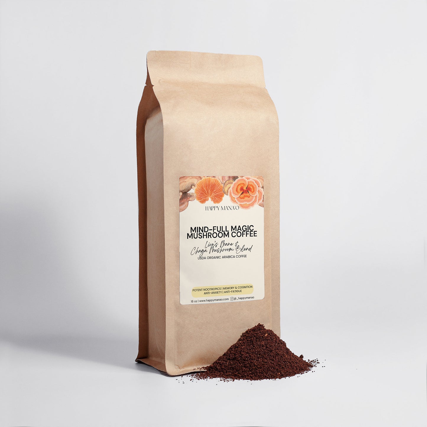 Mind-Full Magic Mushroom Coffee Fusion - Lion’s Mane & Chaga 16oz